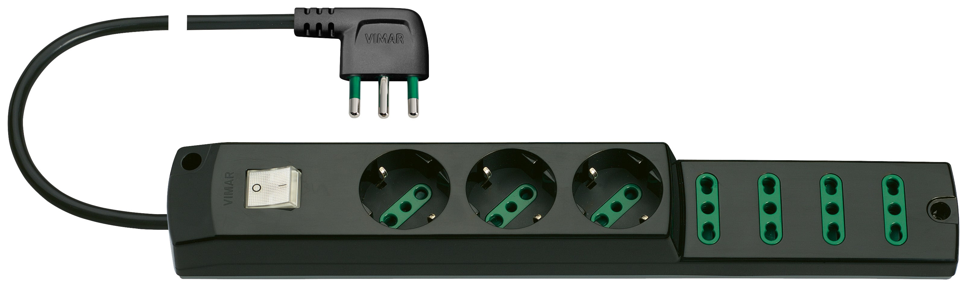 VIMAR SPA - VIW00425.CC PRESA MULT.3P30+4P17/11+INT.+S1790 NERO