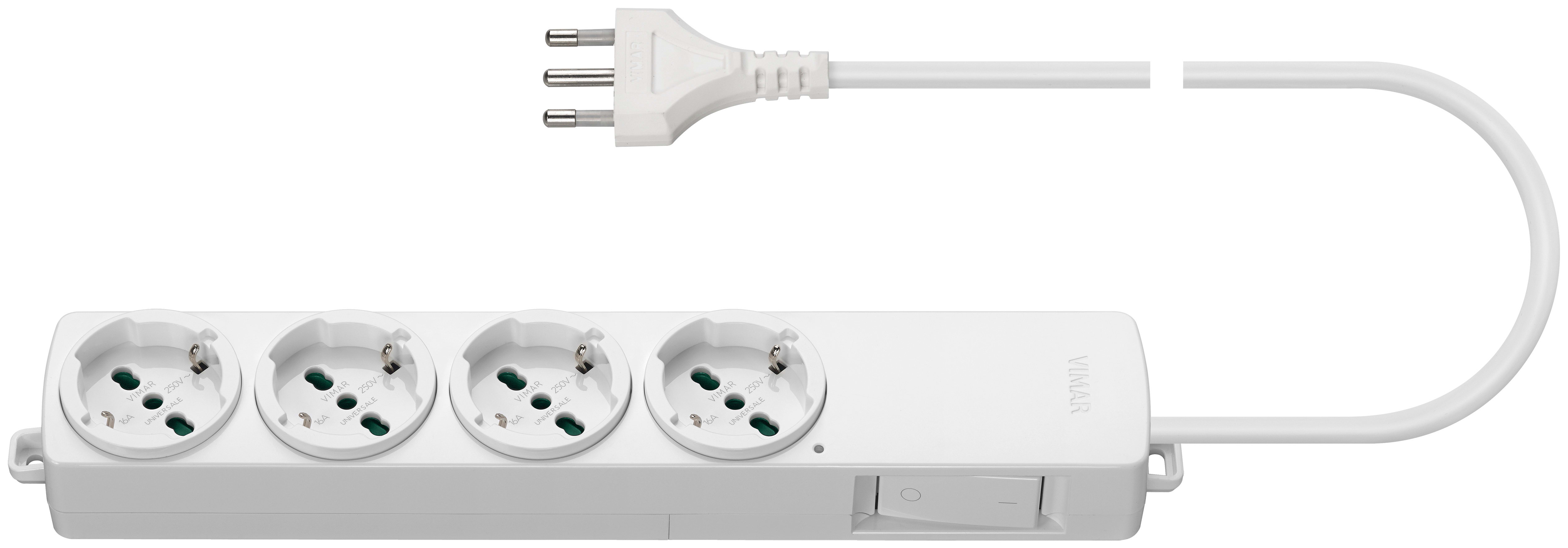 VIMAR SPA - VIW01296.CC.B Presa multipla 4 universale+int. bianco