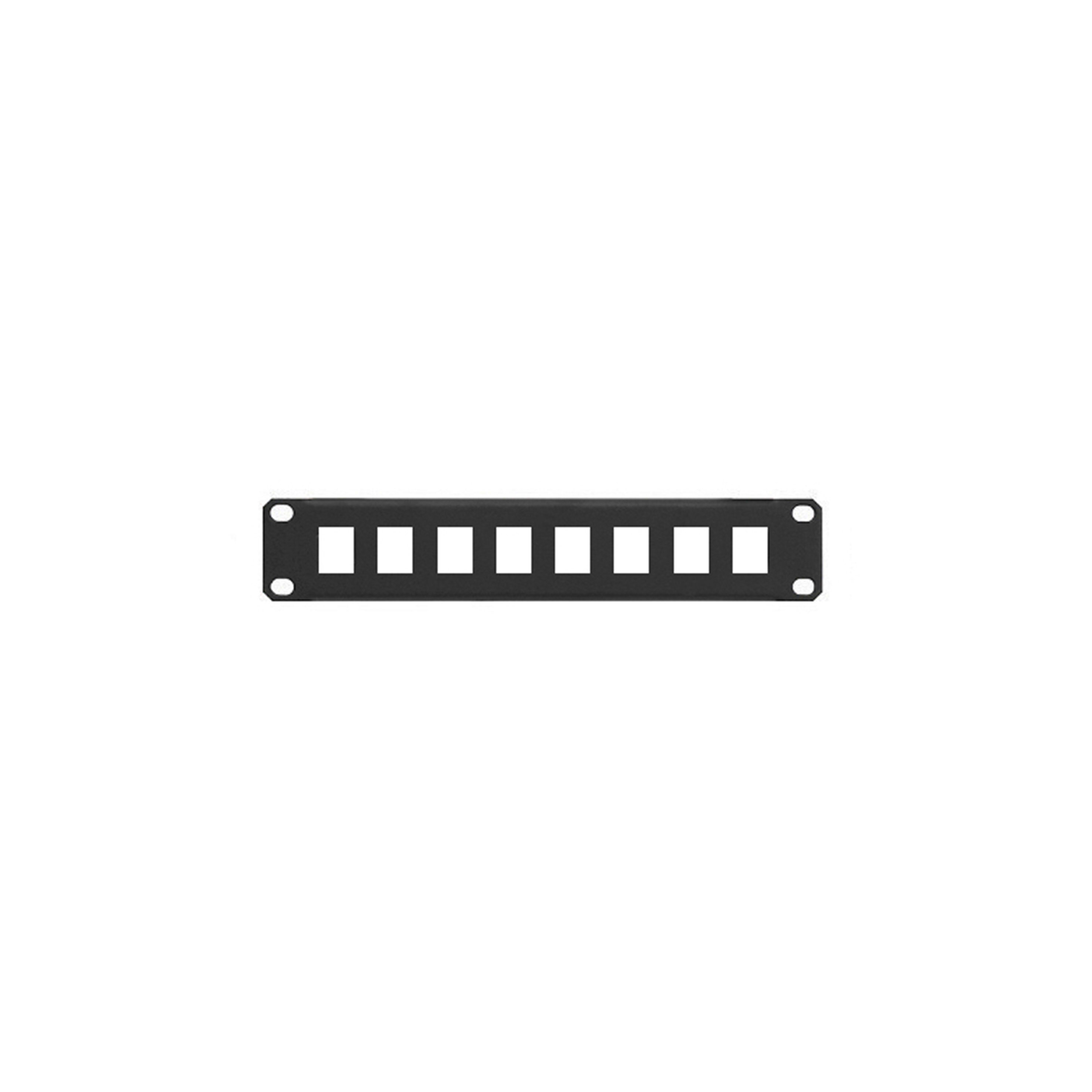 GEWISS - GEWGW38443 PANNELLO DI PERMUTAZIONE VUOTO 10" - PREDISPOSTO PER 8 PRESE RJ45 UTP/FTP - 1U - NERO