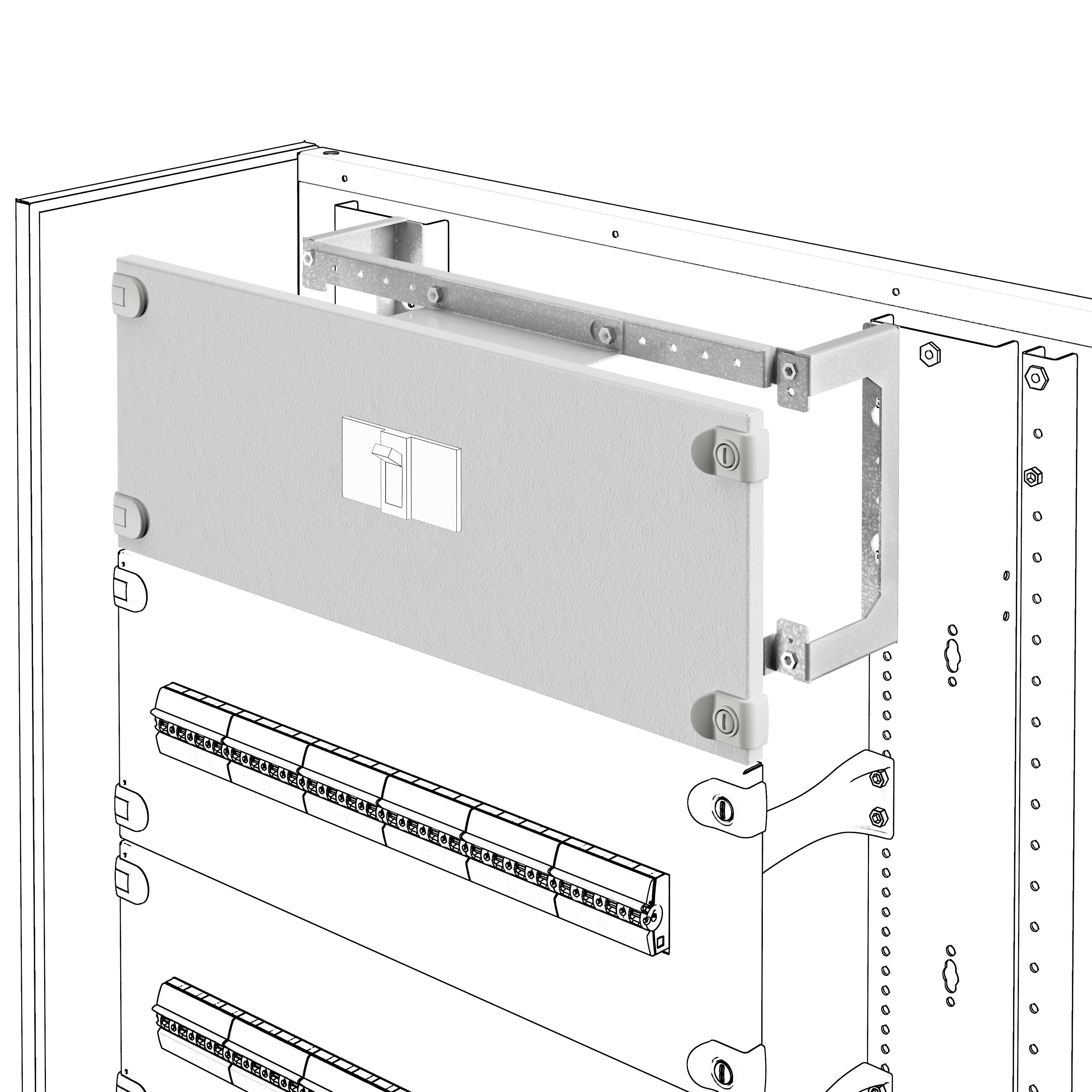 GEWISS - GEWGWD3567 KIT DI INSTALLAZIONE INTERRUTTORI SCATOLATI MSX SU PIASTRA - VERTICALE - ESECUZIONE FISSA - COMANDO MOTORE - MSXE/M 1600 - 850x700mm