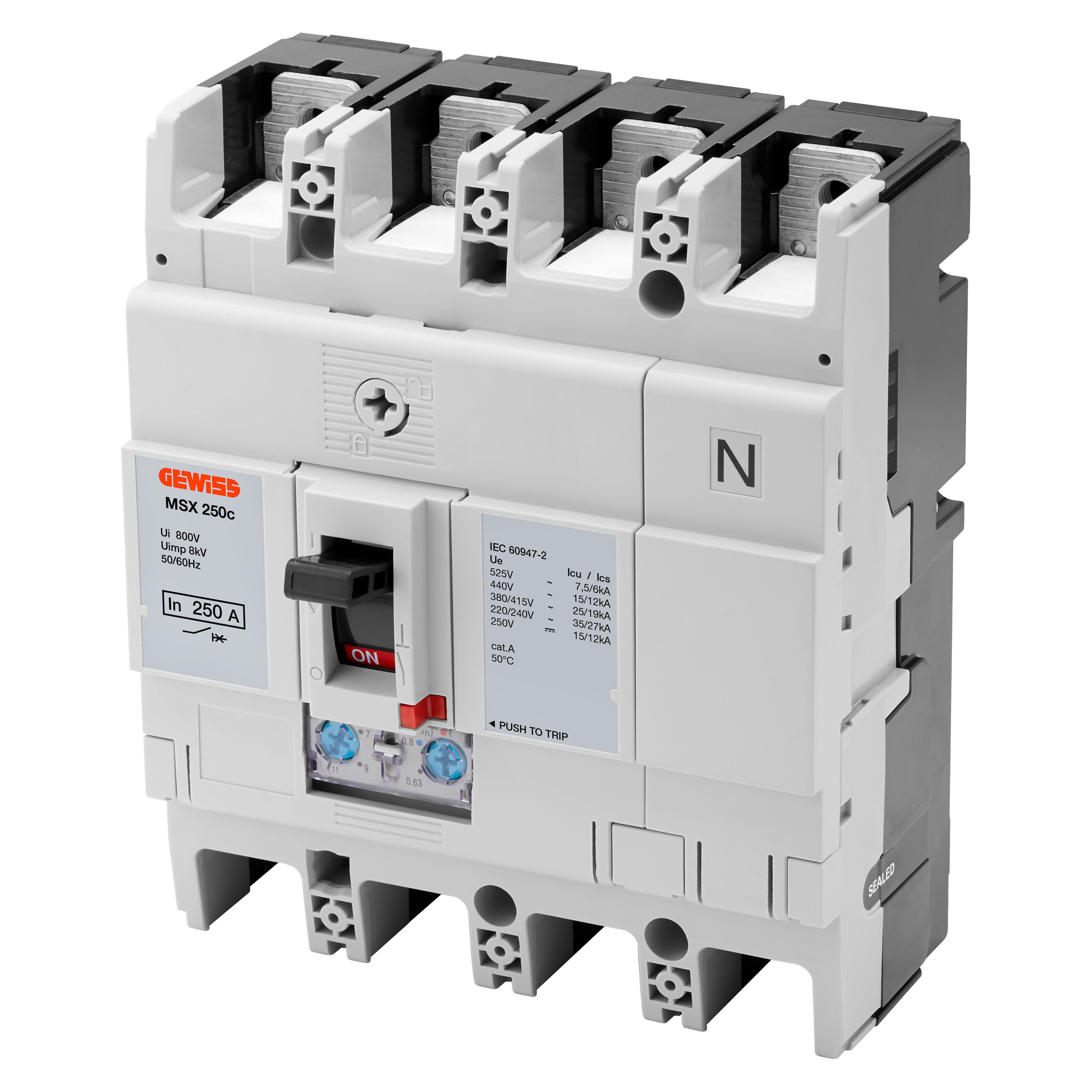 GEWISS - GEWGWD9117 MSX 250c 3P+N 160A 25kA TrMr Term.FC