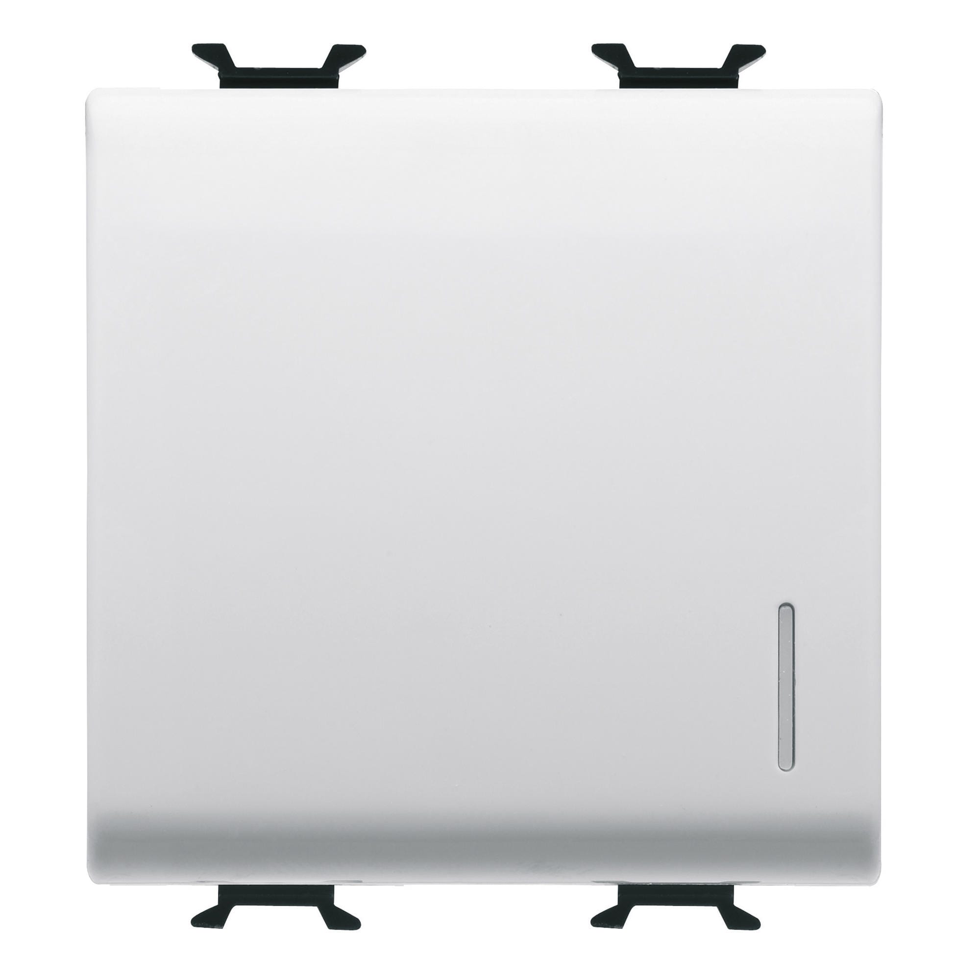 GEWISS - GEWGW15172F PULSANTE UNIPOLARE 250V ac - MORSETTI CABLAGGIO RAPIDO - NA 16A ILLUMINABILE - CON DIFFUSORE - 2 MODULI - BIANCO SATINATO - CHORUSMART