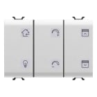 GEWISS - GEWGW15783A PULSANTIERA CON SIMBOLI INTERCAMBIABILI - KNX - 6 CANALI - 3 MODULI - BIANCO SATINATO - CHORUSMART