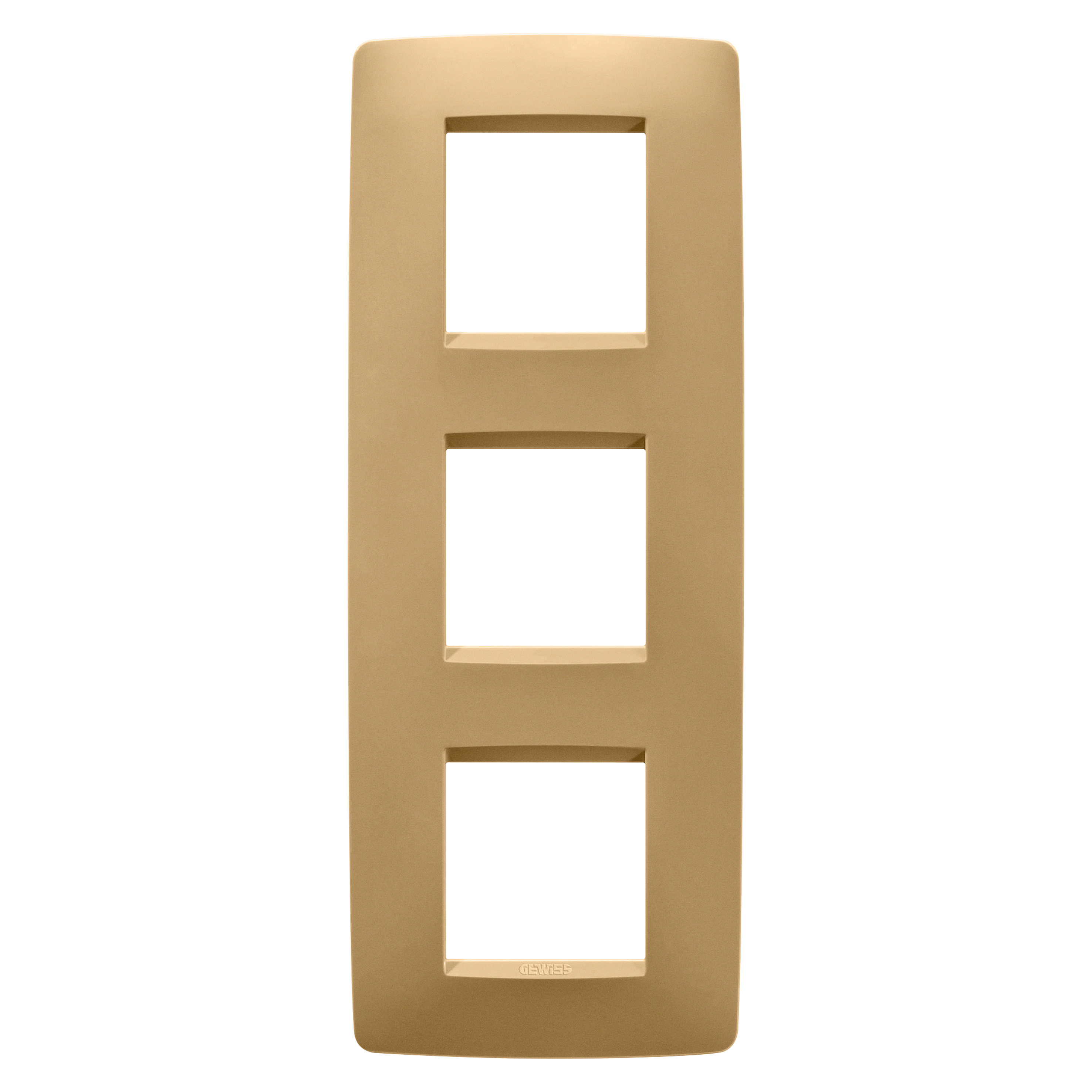 GEWISS - GEWGW16127VO PLACCA ONE INTERNATIONAL - IN TECNOPOLIMERO VERNICIATO - 2+2+2 POSTI VERTICALE - ORO - CHORUSMART