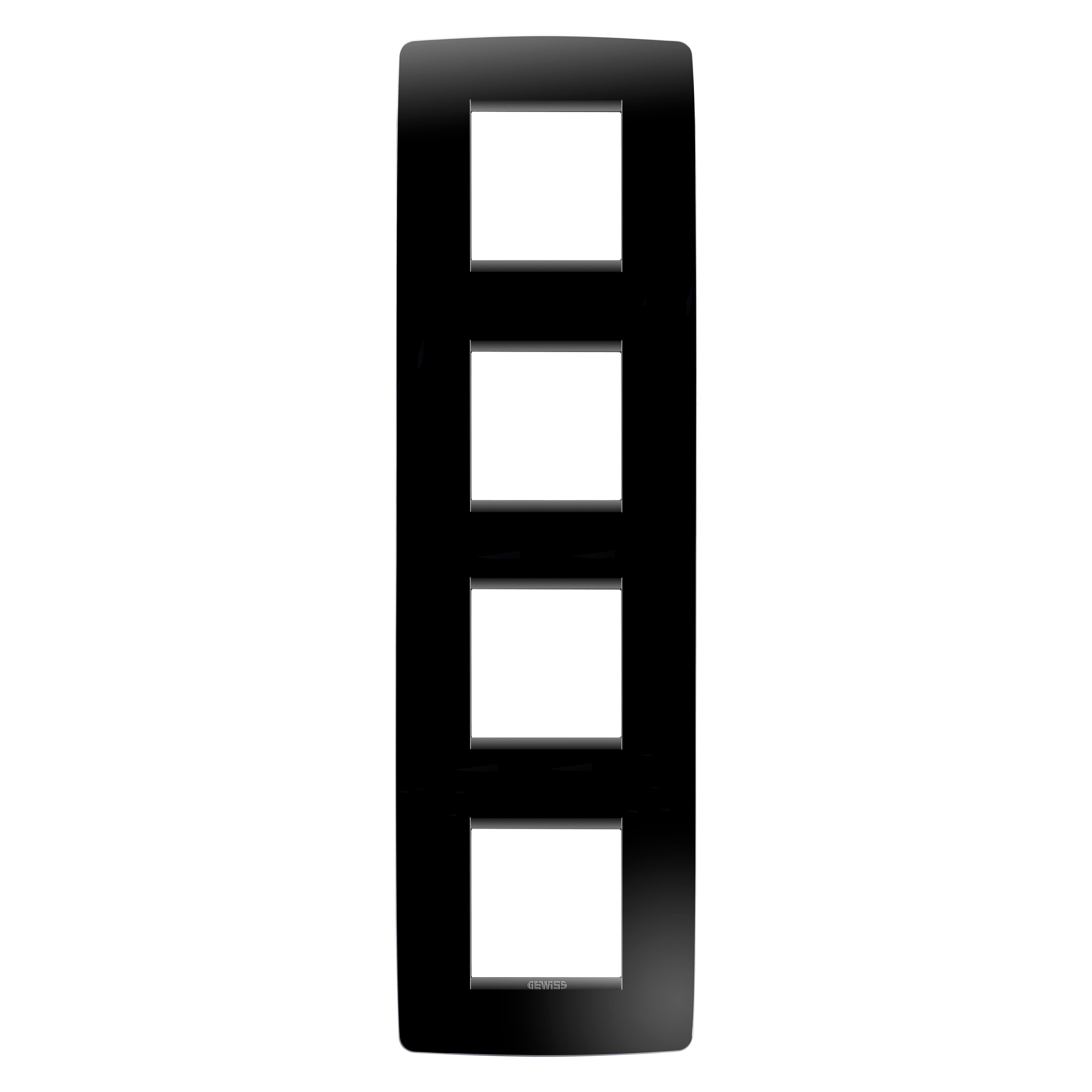 GEWISS - GEWGW16129TN PLACCA ONE INT.2+2+2+2M V.NERO TONER