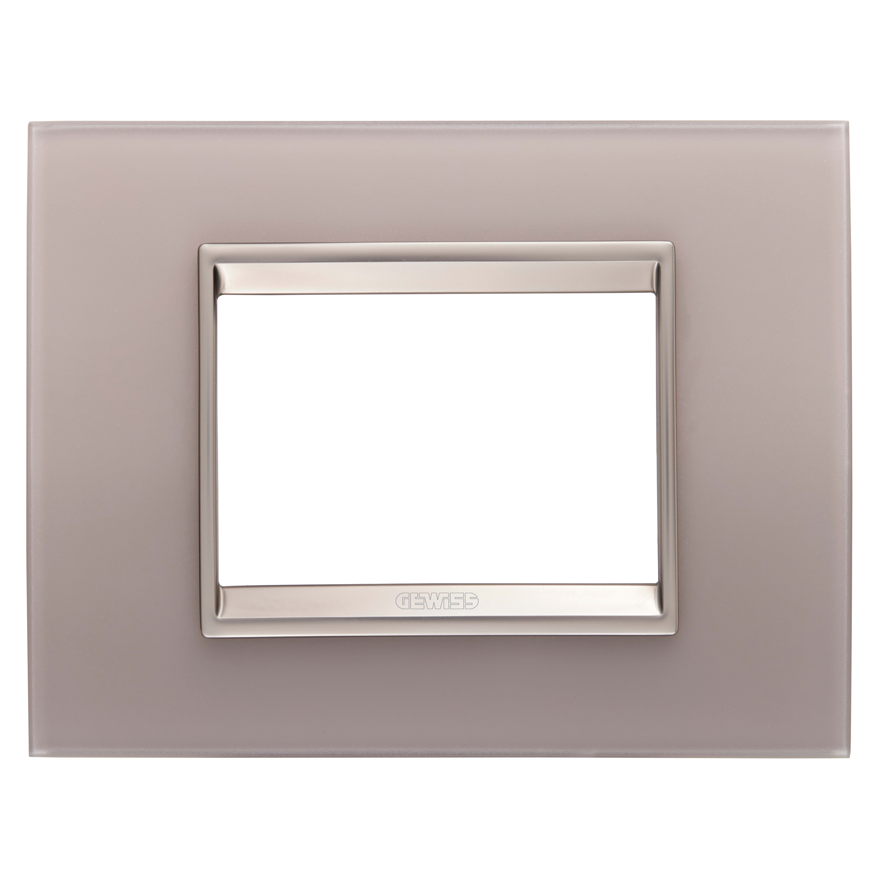 GEWISS - GEWGW16203GP PLACCA LUX 3M VETRO GRIGIO PERLA