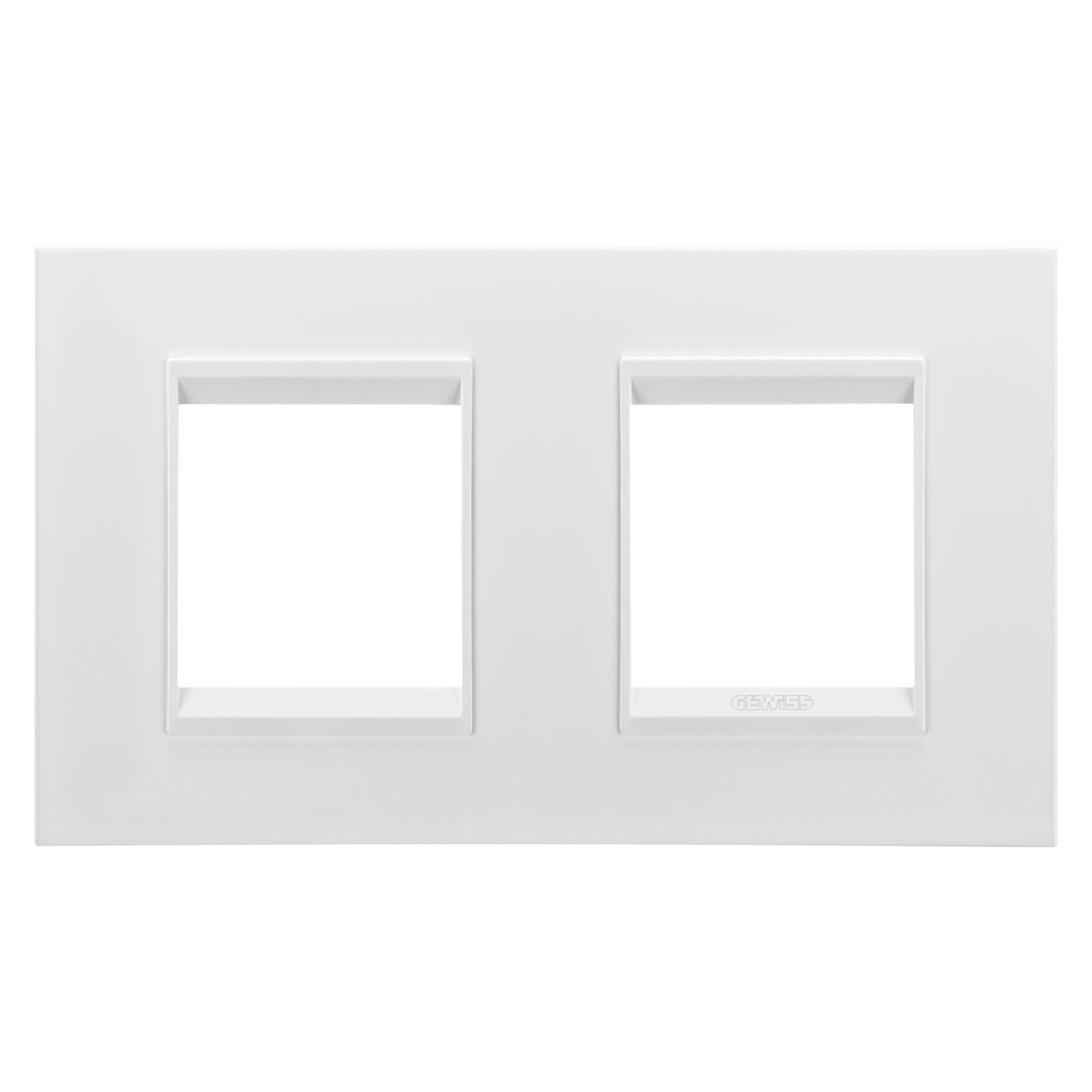 GEWISS - GEWGW16223XW PLACCA LUX INTERNATIONAL - IN METALLO - 2+2 POSTI ORIZZONTALE - BIANCO SATINATO MONOCHROME - CHORUSMART