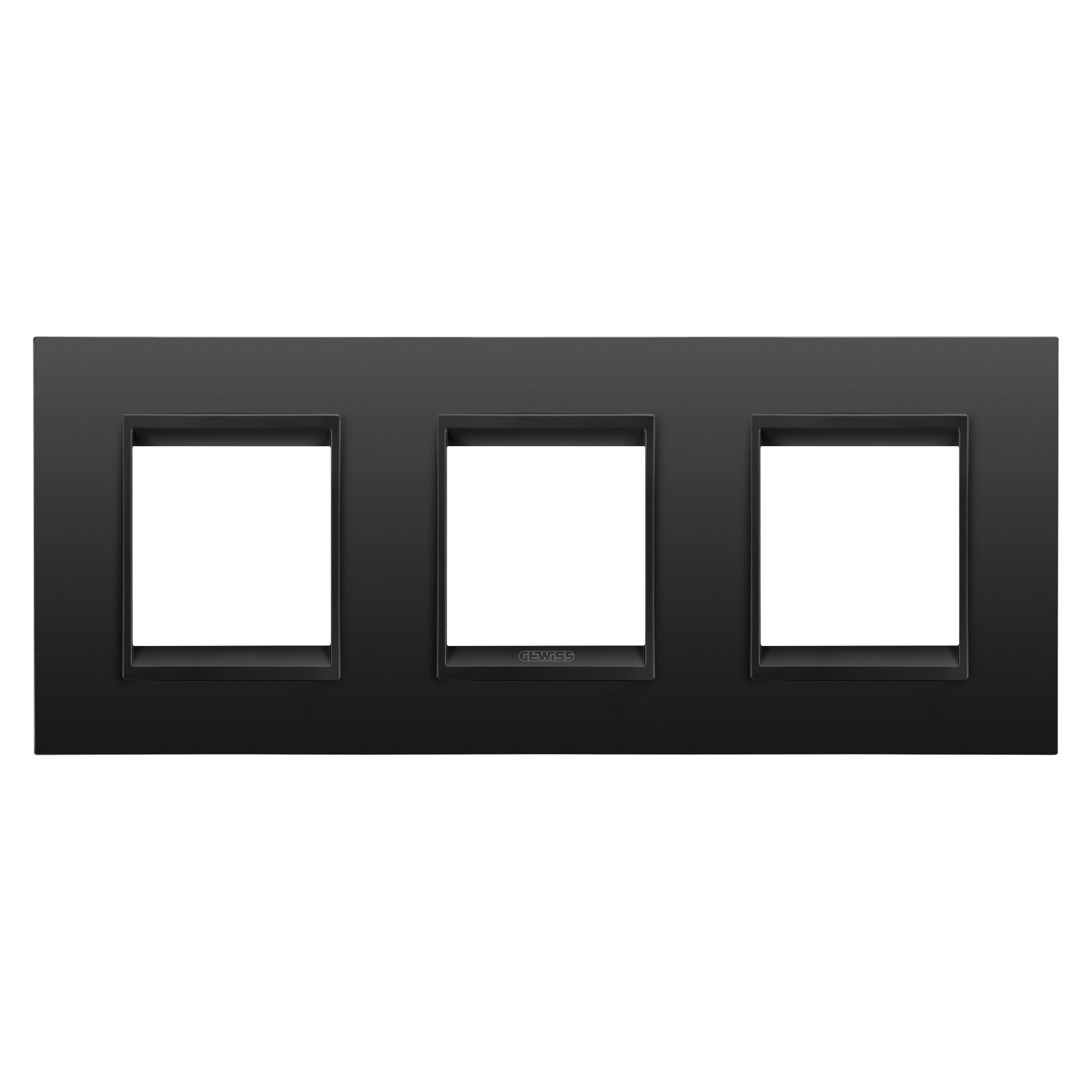 GEWISS - GEWGW16226XM PLACCA LUX INT.2+2+2M O MET.NERO SAT.