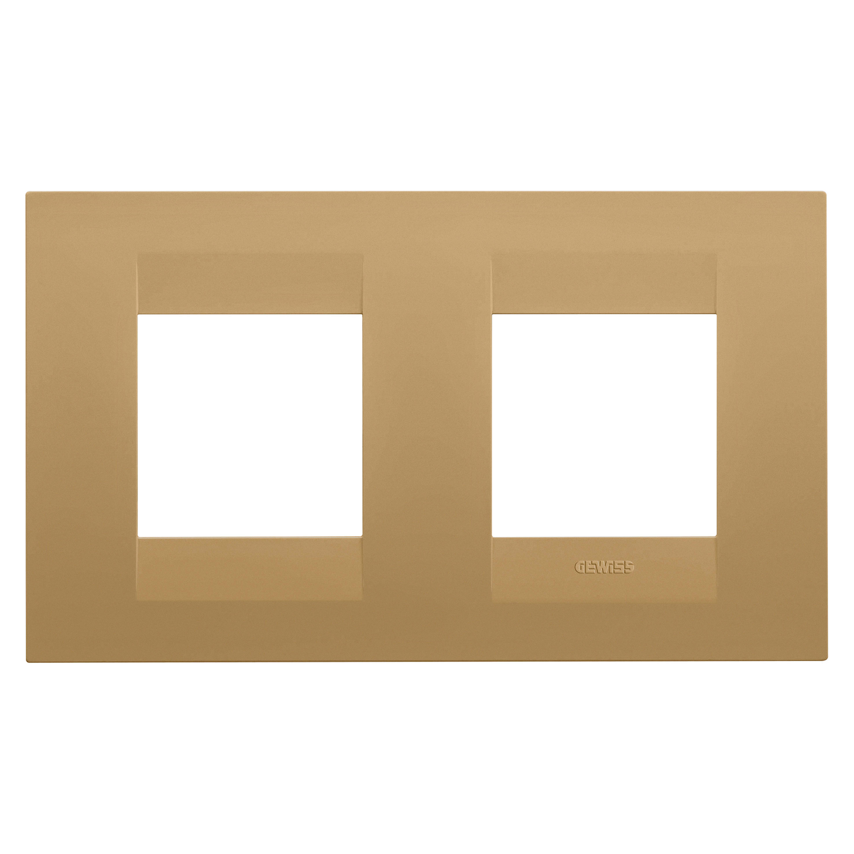 GEWISS - GEWGW16423VO PLACCA GEO INTERNATIONAL - IN TECNOPOLIMERO VERNICIATO - 2+2 POSTI ORIZZONTALE - ORO - CHORUSMART