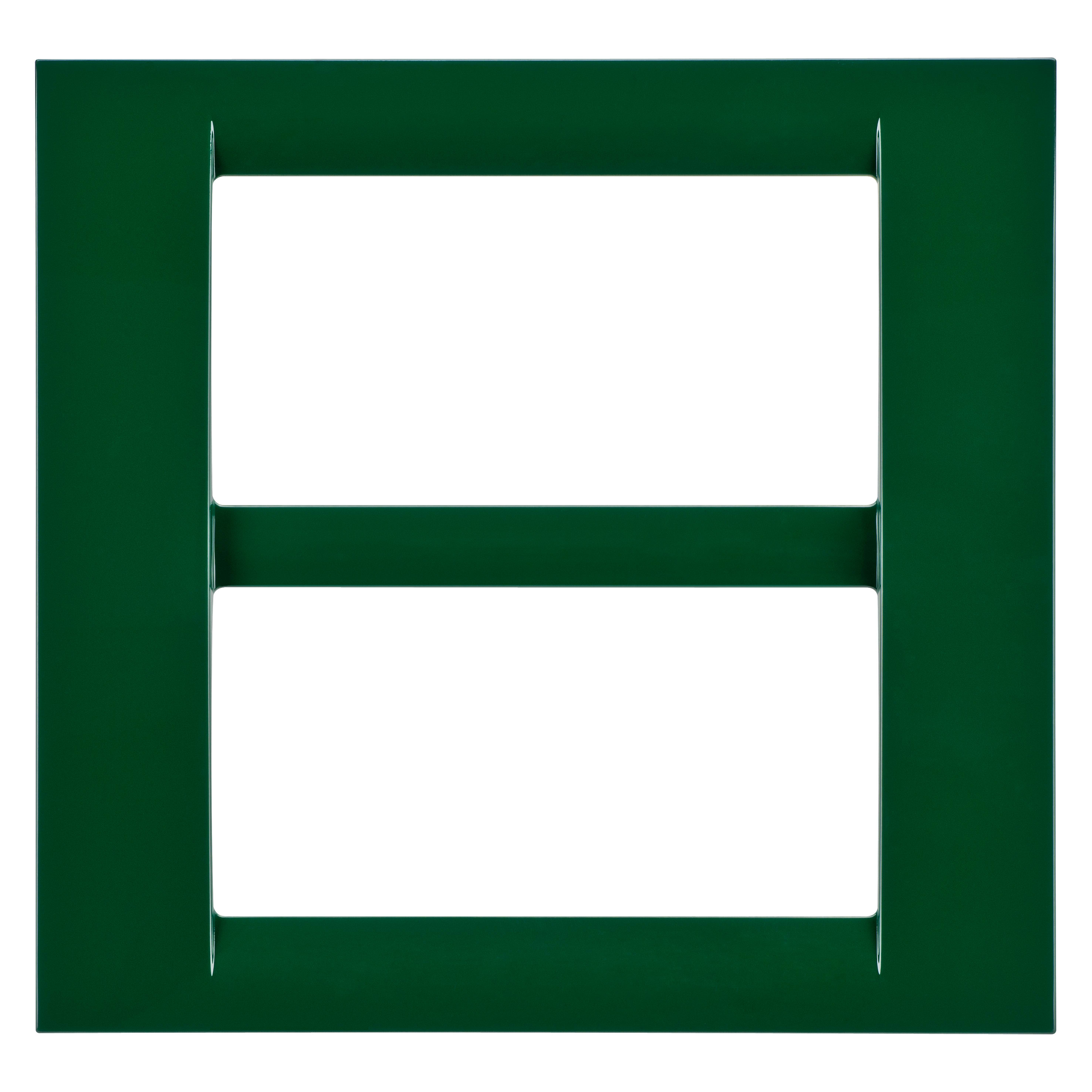 GEWISS - GEWGW22157 PLACCA VIRNA - IN TECNOPOLIMERO FINITURA LUCIDA - 8 POSTI (4+4 SOVRAPPOSTI) - VERDE RACING - SYSTEM