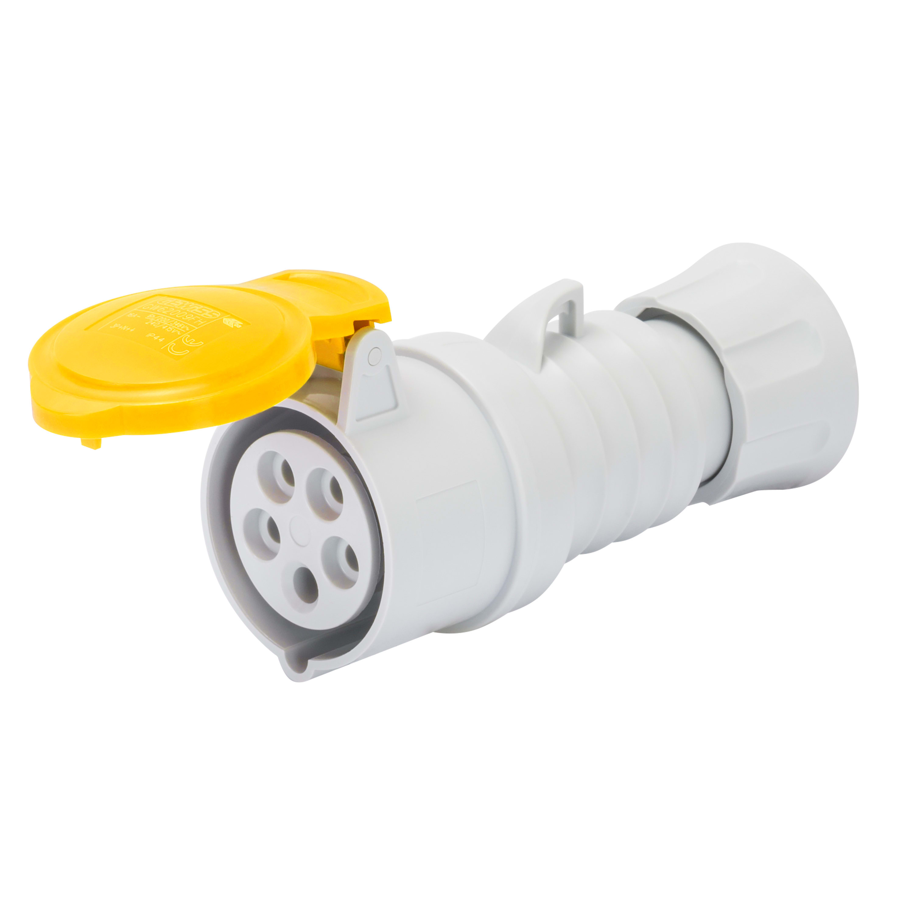 GEWISS - GEWGW62012FH PRESA MOBILE DIRITTA HP - IP44/IP54 - 2P+T 32A 100-130V 50/60HZ - GIALLO - 4H - CABLAGGIO RAPIDO