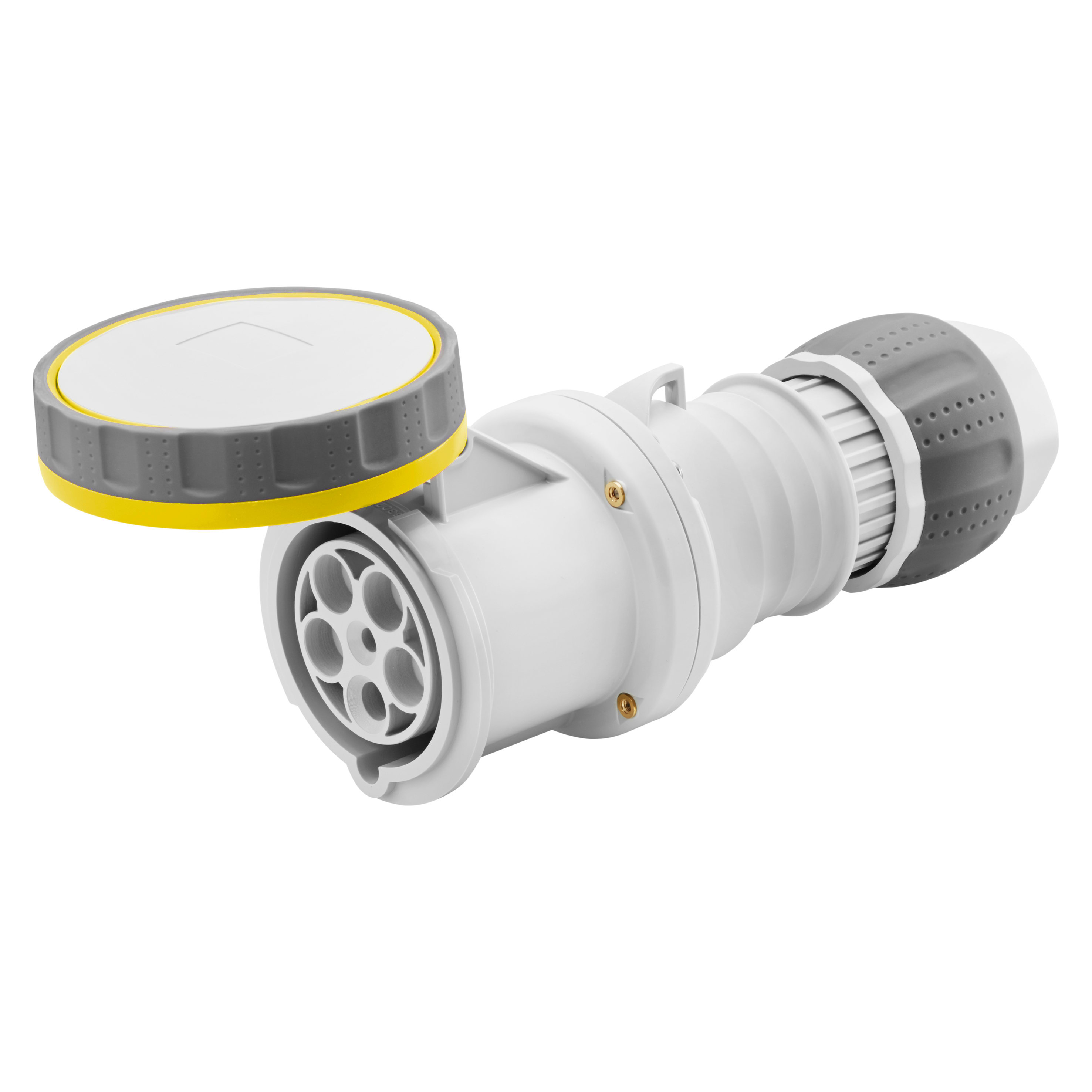 GEWISS - GEWGW62664H PRESA MOBILE DIRITTA HP - IP66/IP67/IP68/IP69 - 2P+T 125A 100-130V 50/60HZ - GIALLO - 4H - CABLAGGIO A MANTELLO
