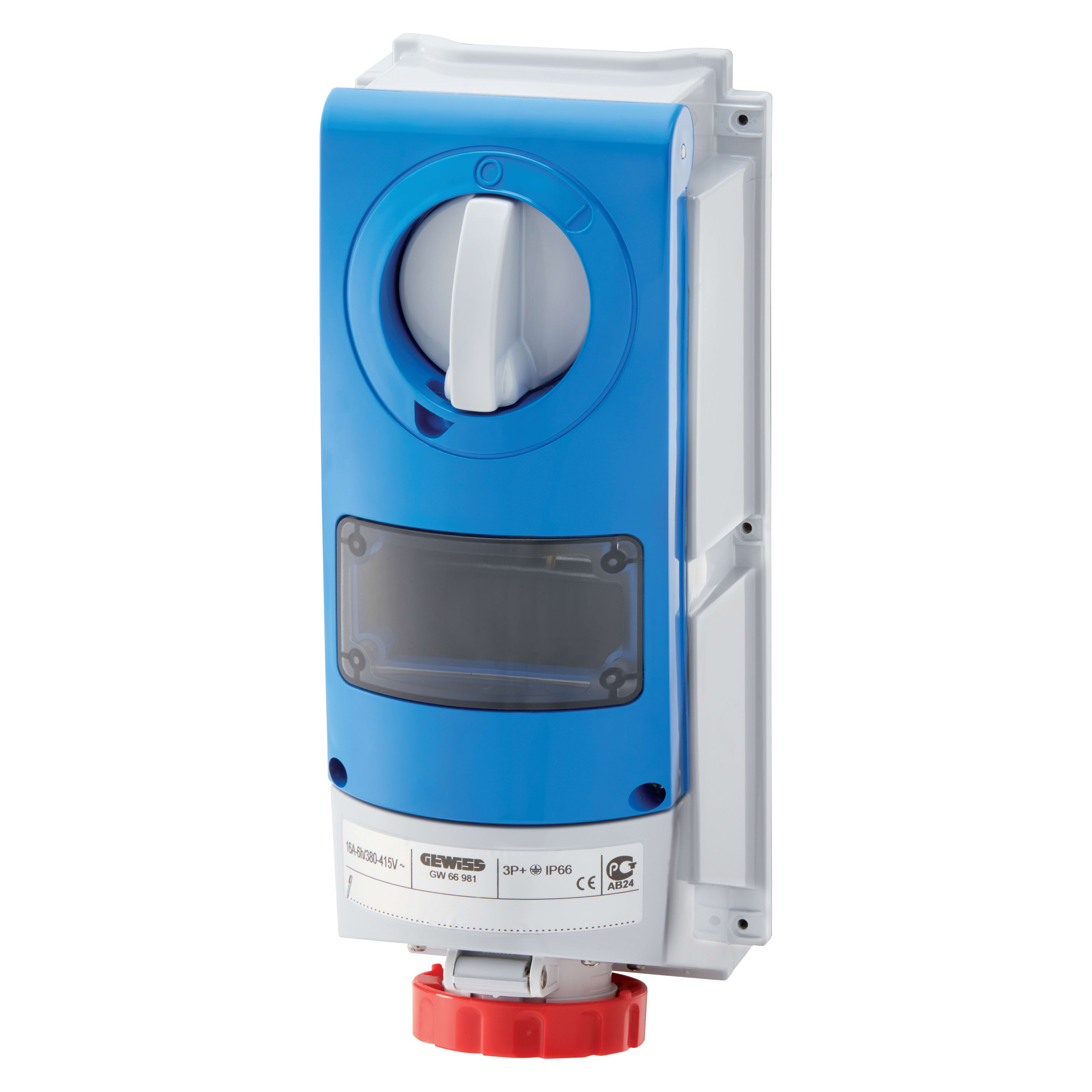 GEWISS - GEWGW66830 PRESA BL.IP66 S.F.2P+T 16A 400V 9H A.M