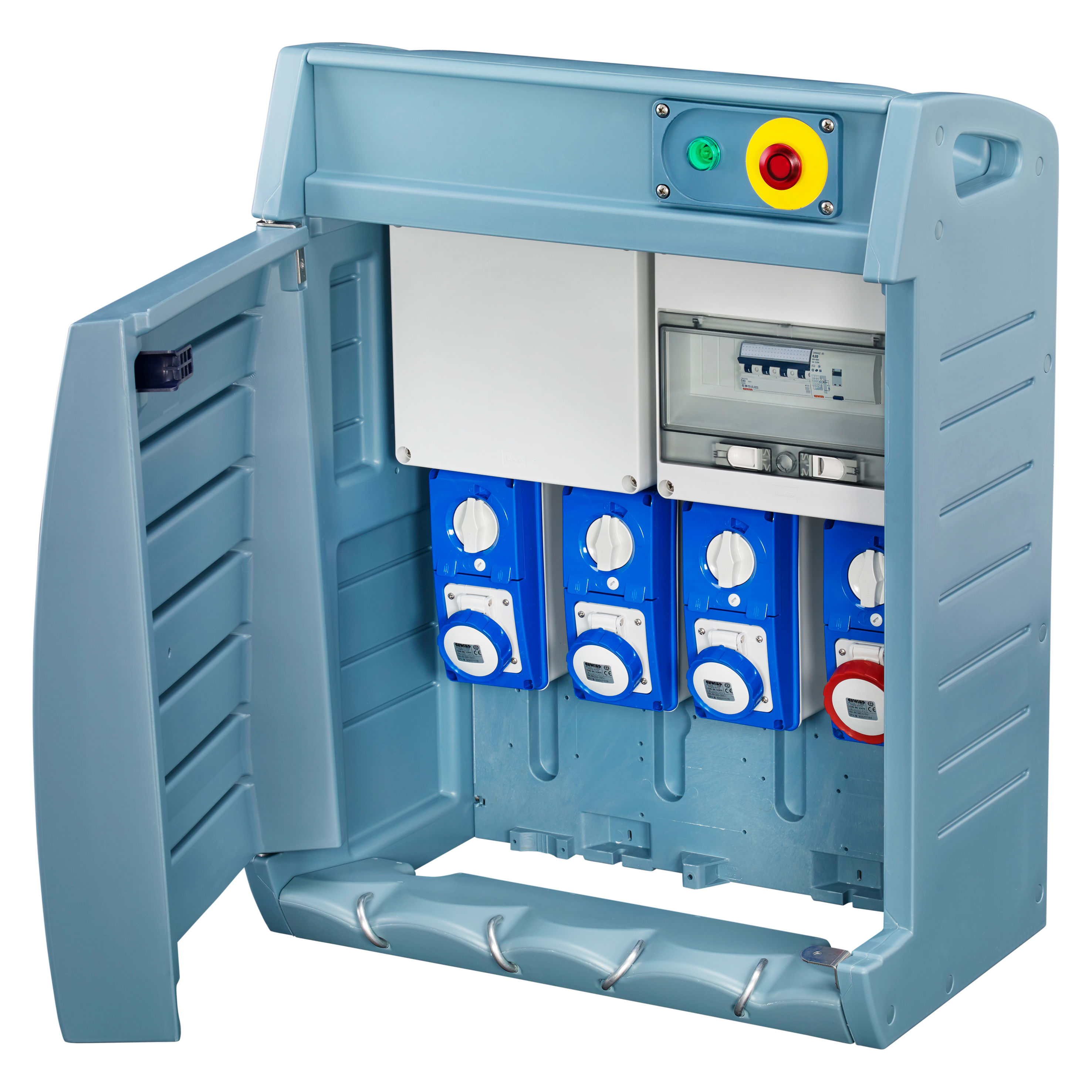 GEWISS - GEWGW68512F Q-BOX 4 - CON MORSETTIERA - CABLATO - CBF - 2 2P+T 16A + 3 3P+T 16A - IP55