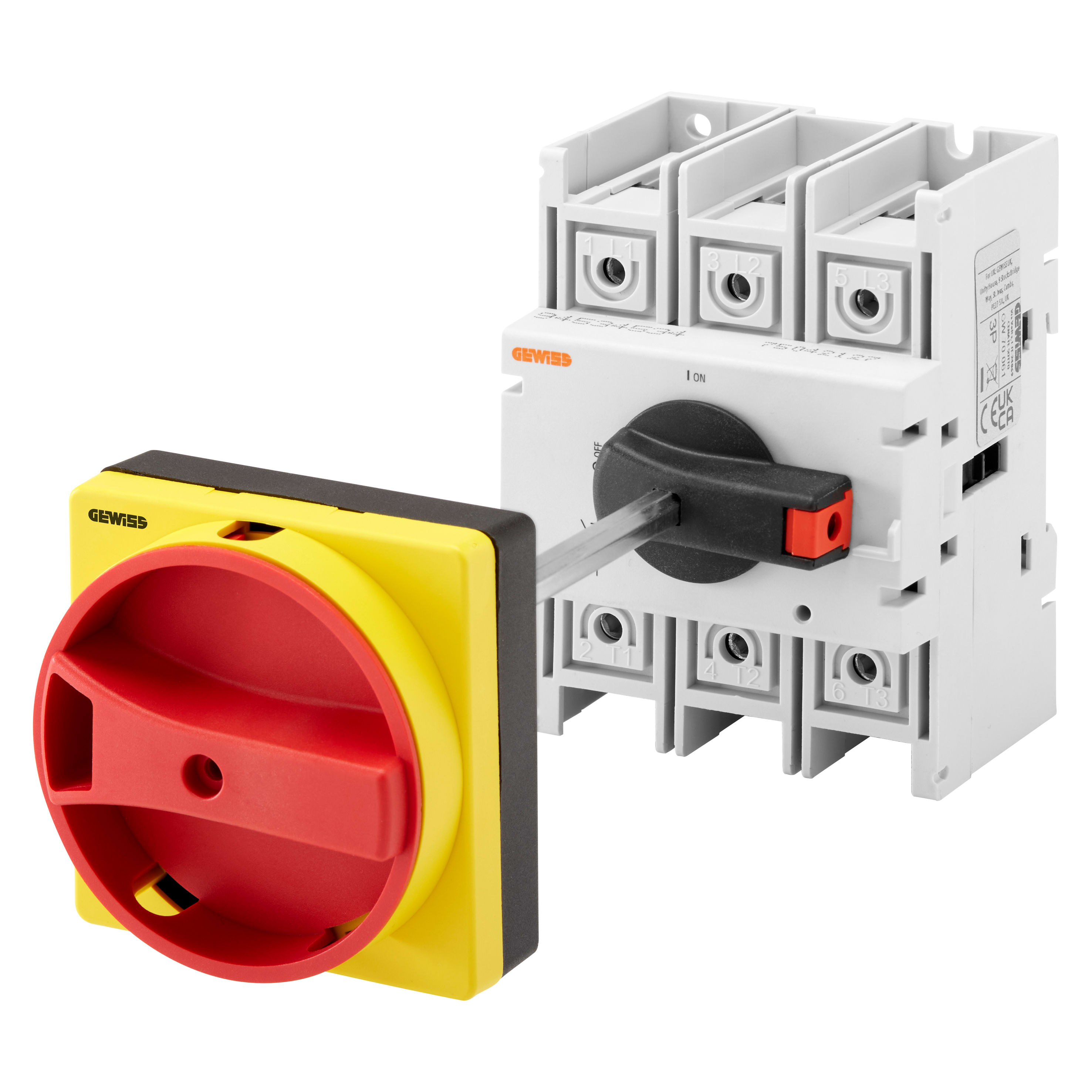 GEWISS - GEWGW70067 INTERRUTTORE SEZIONATORE ROTATIVO - DA QUADRO - MANOPOLA ROSSA - 3P 4M EN50022 160A