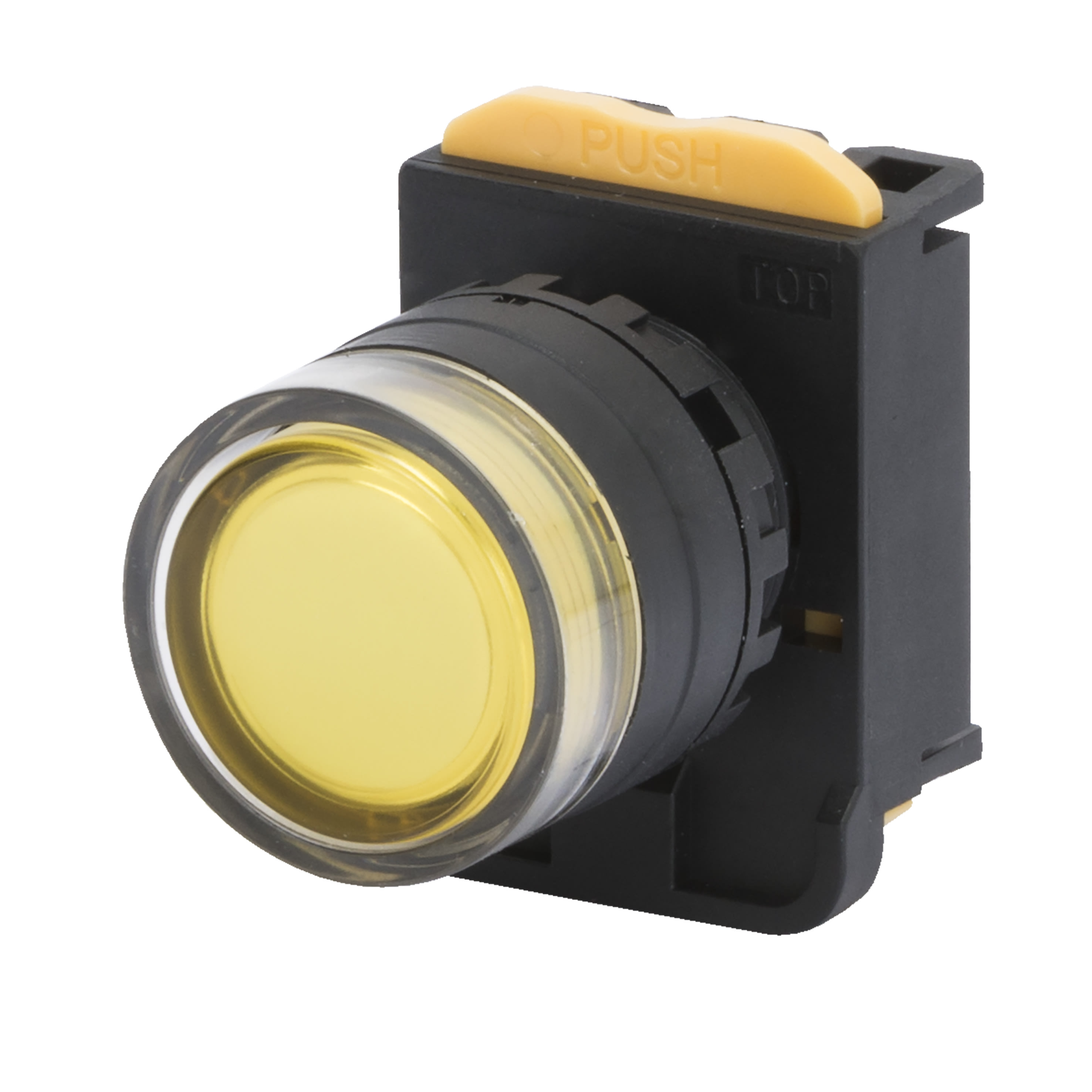 GEWISS - GEWGW74345 PULSANTE MOMENTANEO CON GUARDIA FORMA TONDA - LUMINOSO - GIALLO