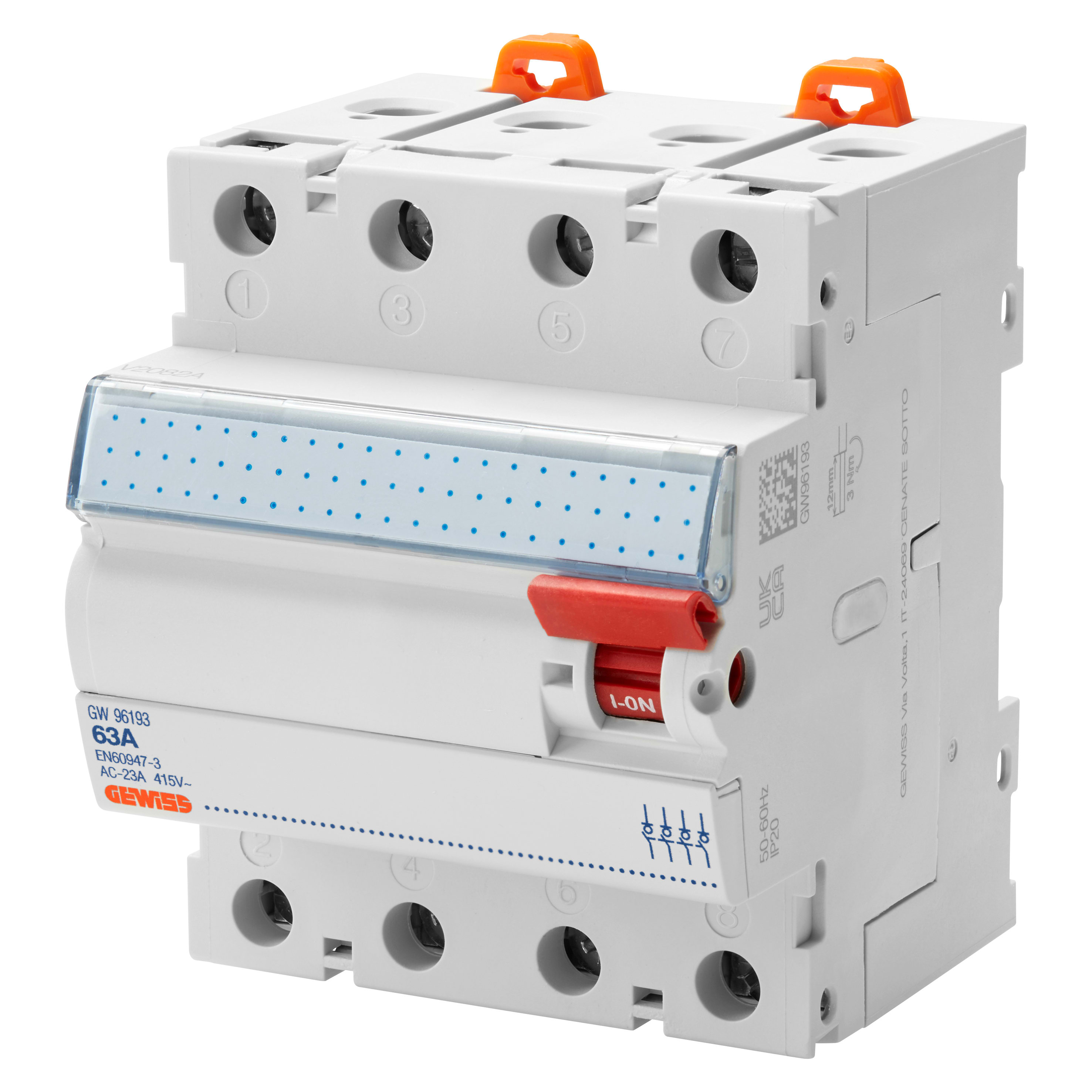 GEWISS - GEWGW96194 INTERRUTTORE DI MANOVRA - SEZIONATORE ACCESSORIABILE - 4P 80A - 4 MODULI