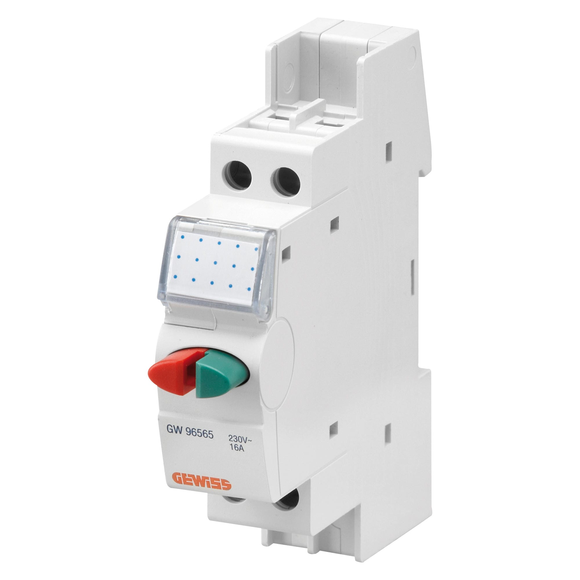 GEWISS - GEWGW96565 PULSANTE - DOPPIO - VERDE/ROSSO - 16A 1NA/1NC 250V - 1 MODULO