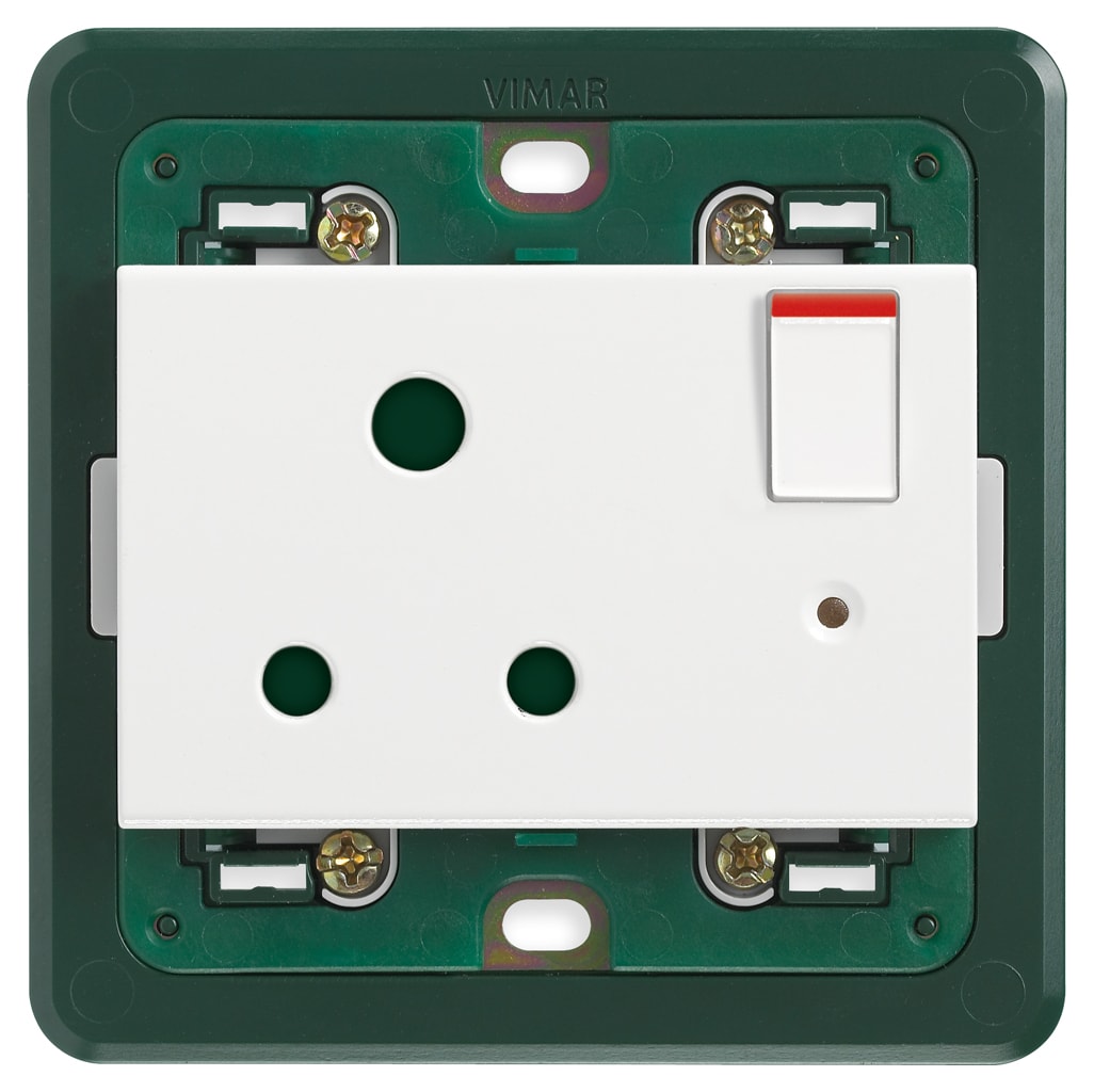 VIMAR SPA - VIW14215 PRESA 2P+T 5A INGLESE INTERR. BIANCO
