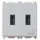 VIMAR SPA - VIW14295.CC.SL Alimentatore USB C+C 15W 3A 5V 2M Silver