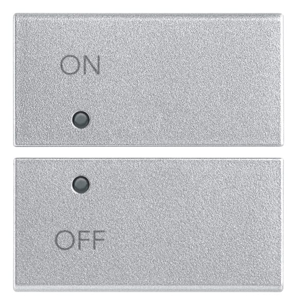 VIMAR SPA - VIW14752.1.SL Due mezzi tasti 2M simboli ON/OFF Silver