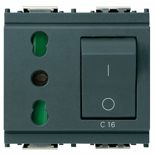 VIMAR SPA - VIW16273 Presa 2P+T 16A P17/11 intb+MT C16 grigio