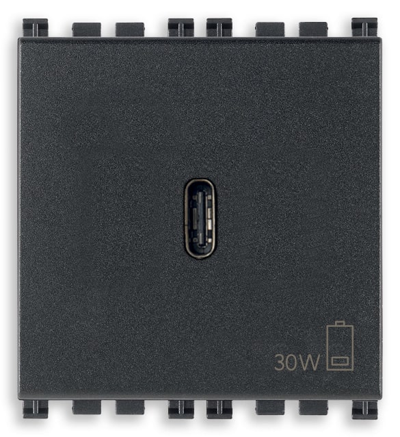 VIMAR SPA - VIW19298 ALIMENTATORE USB C 30W PD GRIGIO