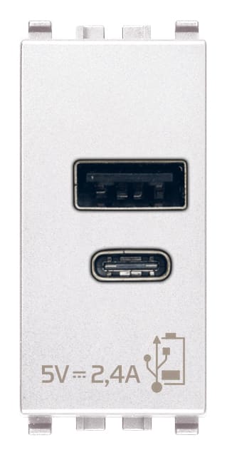 VIMAR SPA - VIW20292.AC.B ALIMENTATORE USB A+C 12W2,4A5V 1M BIANCO