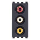 VIMAR SPA - VIW20335 Presa con 3 connettori RCA grigio