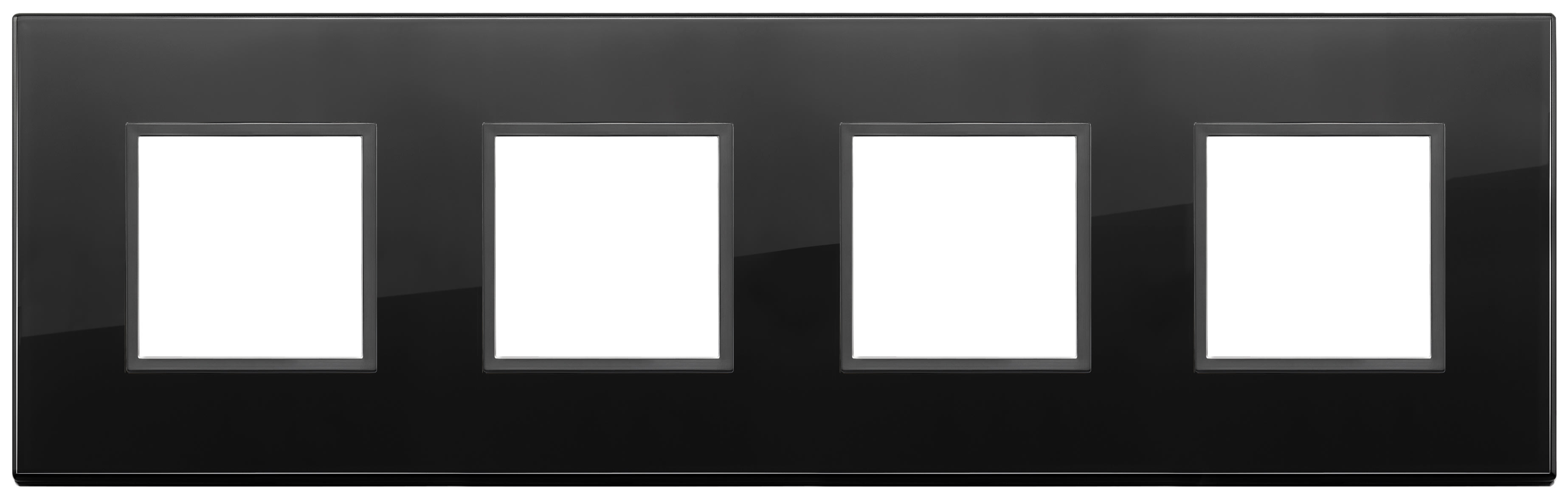 VIMAR SPA - VIW21669.88 PLACCA 8M (2+2+2+2) INT71 NERO TOT DIAM.