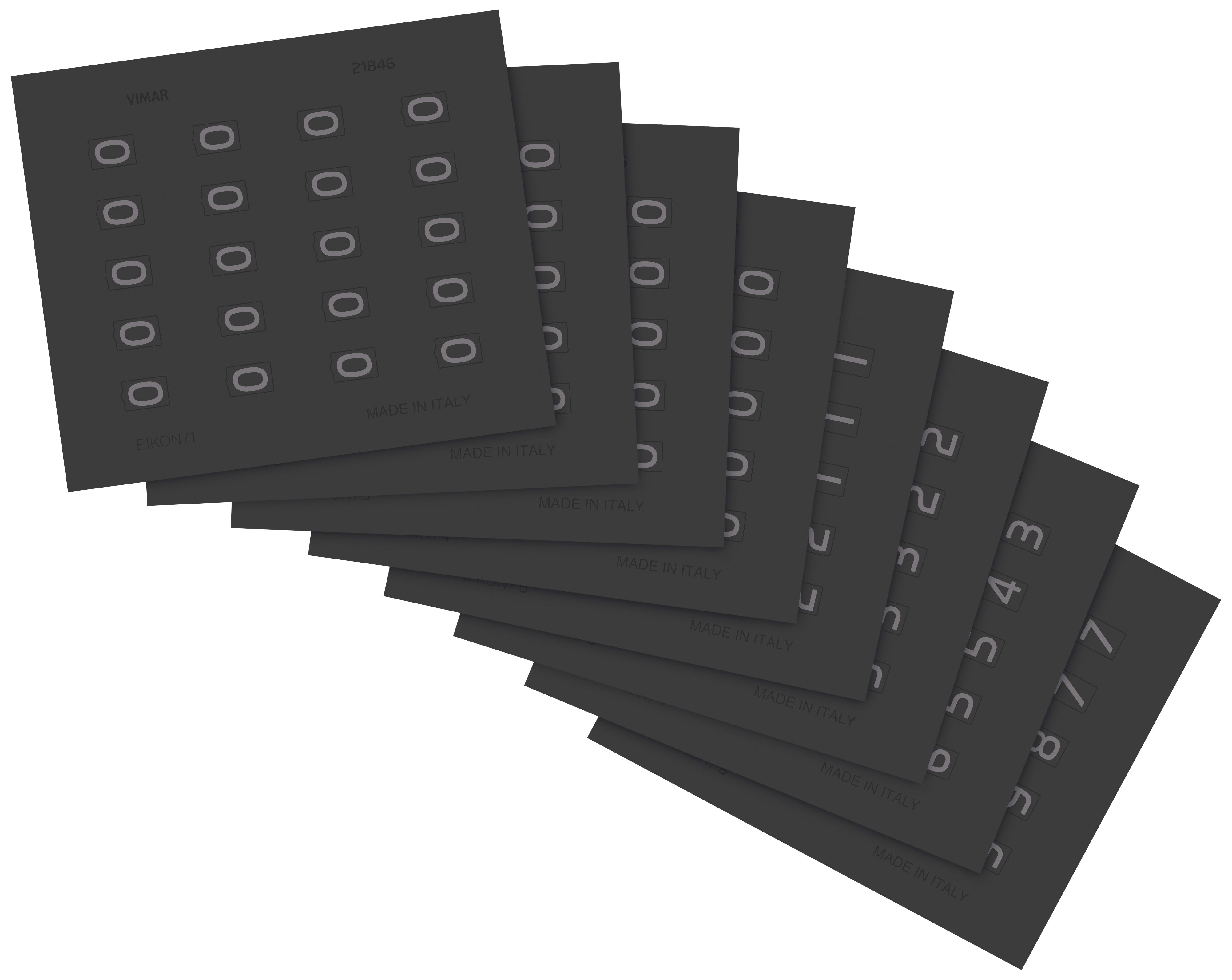 VIMAR SPA - VIW21846 8 FOGLI ETICHETTE NUMERI ILLUMINABILI