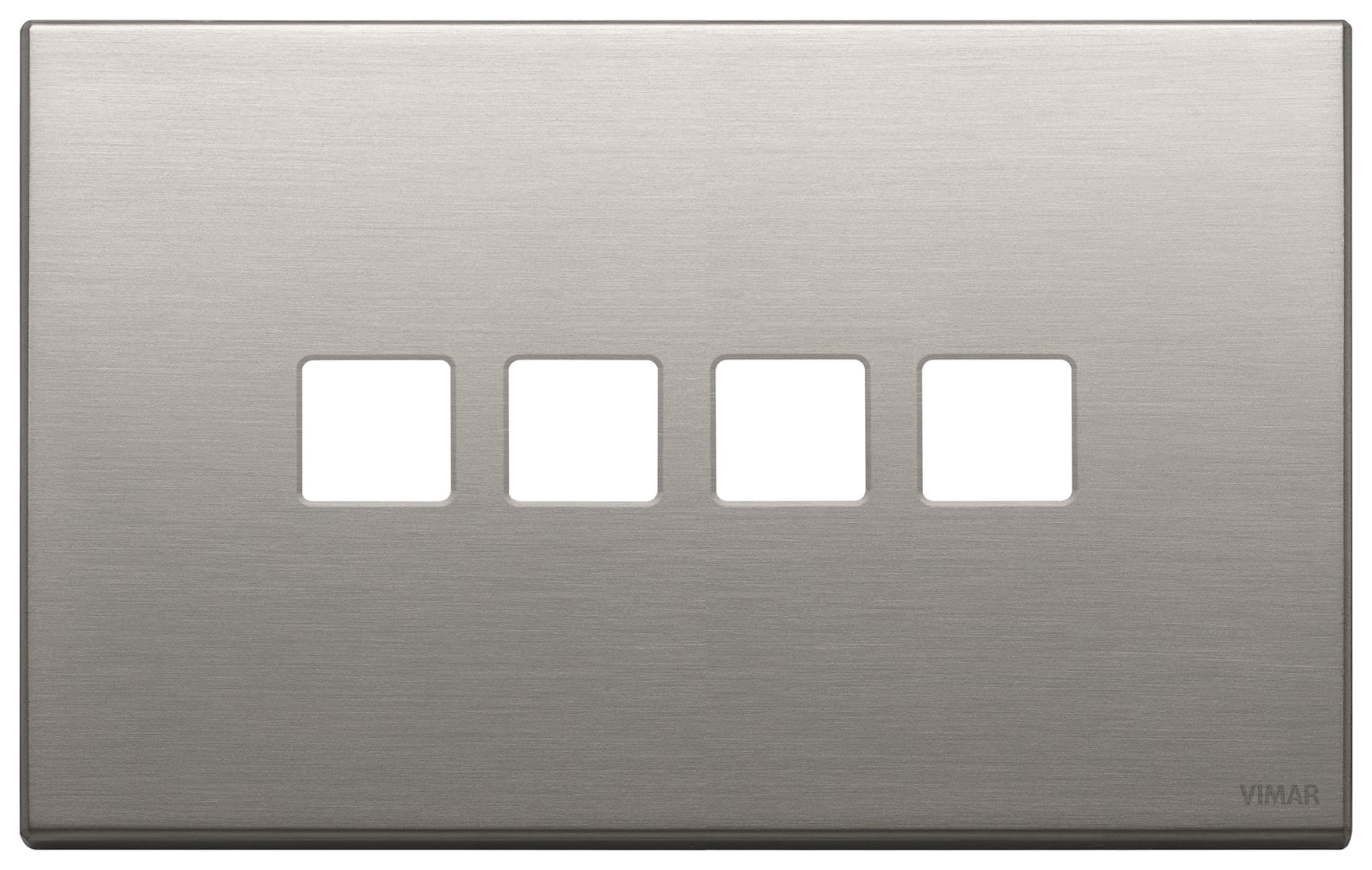 VIMAR SPA - VIW22684.4.11 PLACCA 4MX4 FLAT NICHEL SPAZZOLATO