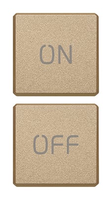 VIMAR SPA - VIW22751.1.88 DUE TASTI FLAT SIMBOLI ON/OFF ORO SATIN.