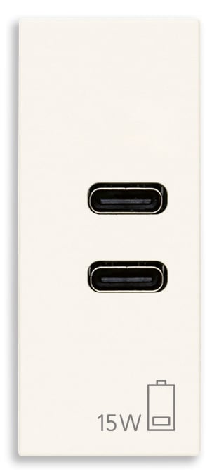 VIMAR SPA - VIW30292.CCB Alimentatore USB C+C 15W 3A 5V bianco