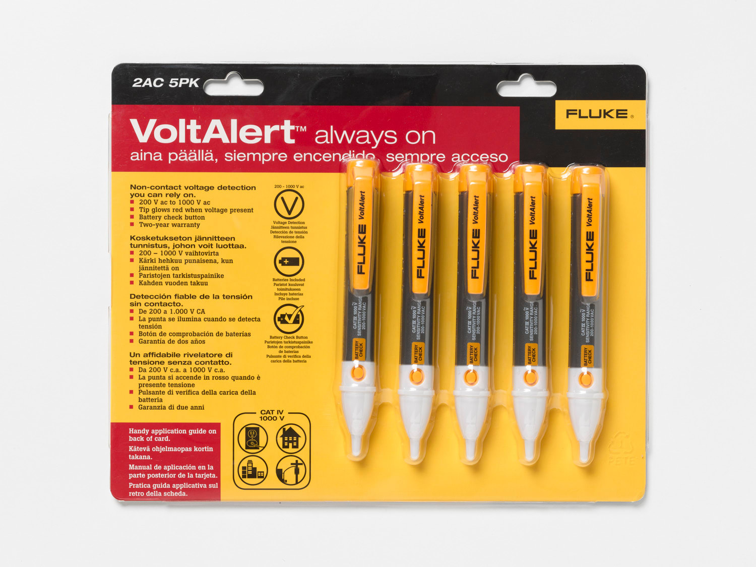 FLUKE ITALIA SRL - FLK3806493 2AC/200-1000V5L RILEV TENS, 200-1000V (5