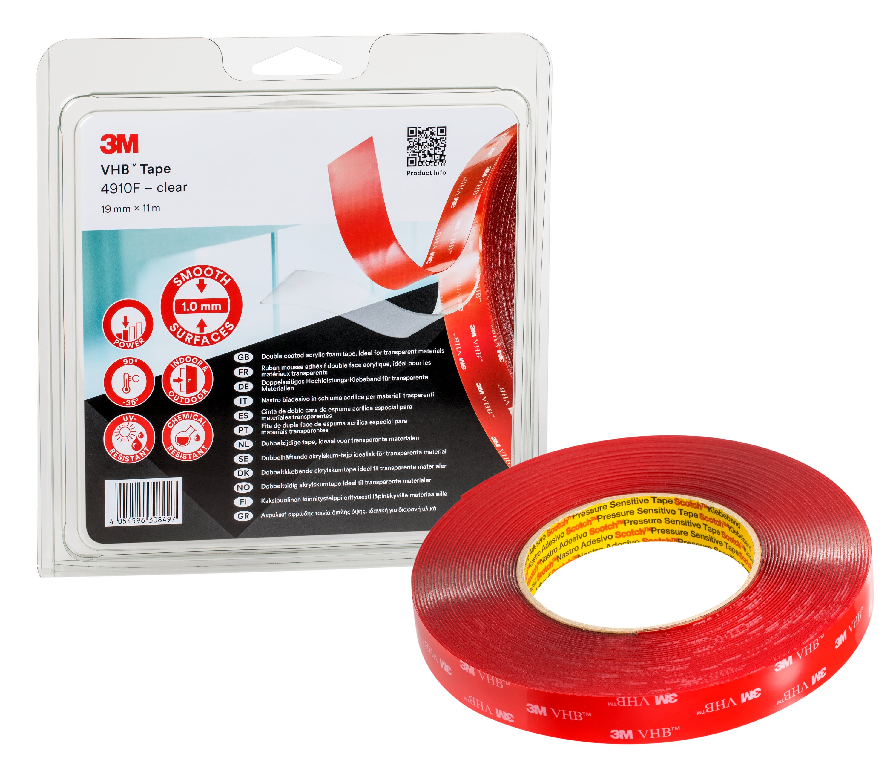 3M ITALIA - 3MF7100123355 NASTRO3M(T)VHB(T)4910F,TRASPARENTE,19MMX