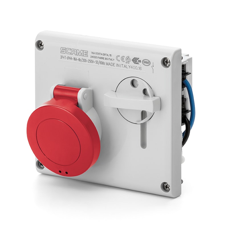 SCAME PARRE SPA - SCA400.1678 PRESA INCASSO OMNIA 2P+T 16A 9H IP44