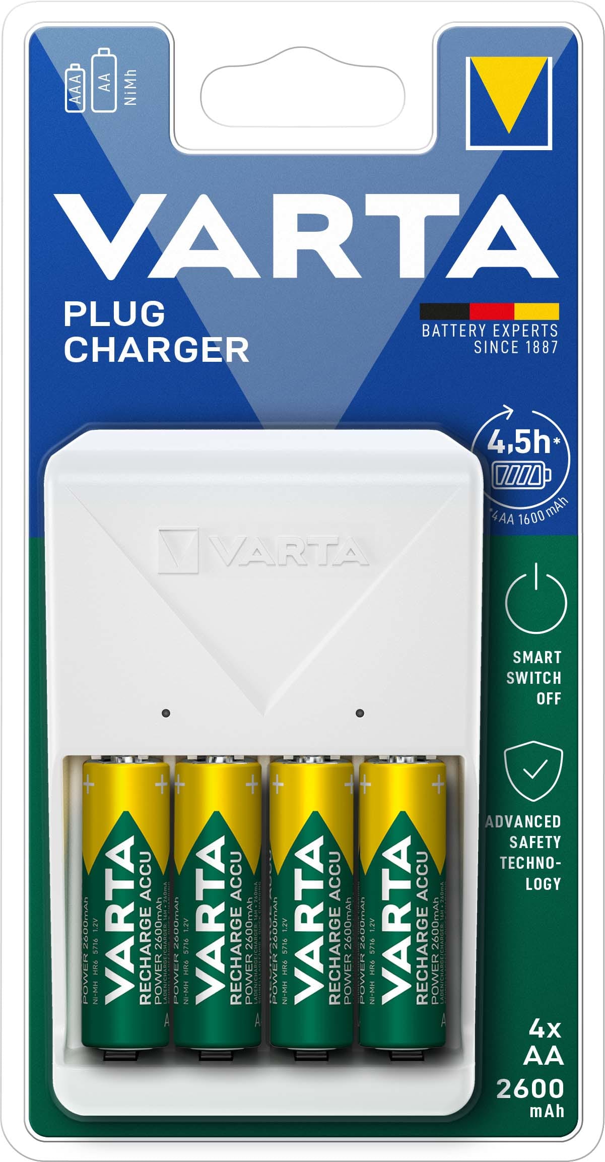 VARTA CONSUMER BATT - VAT57657101461 EASY CHARGER +4X AA 2600 MAH