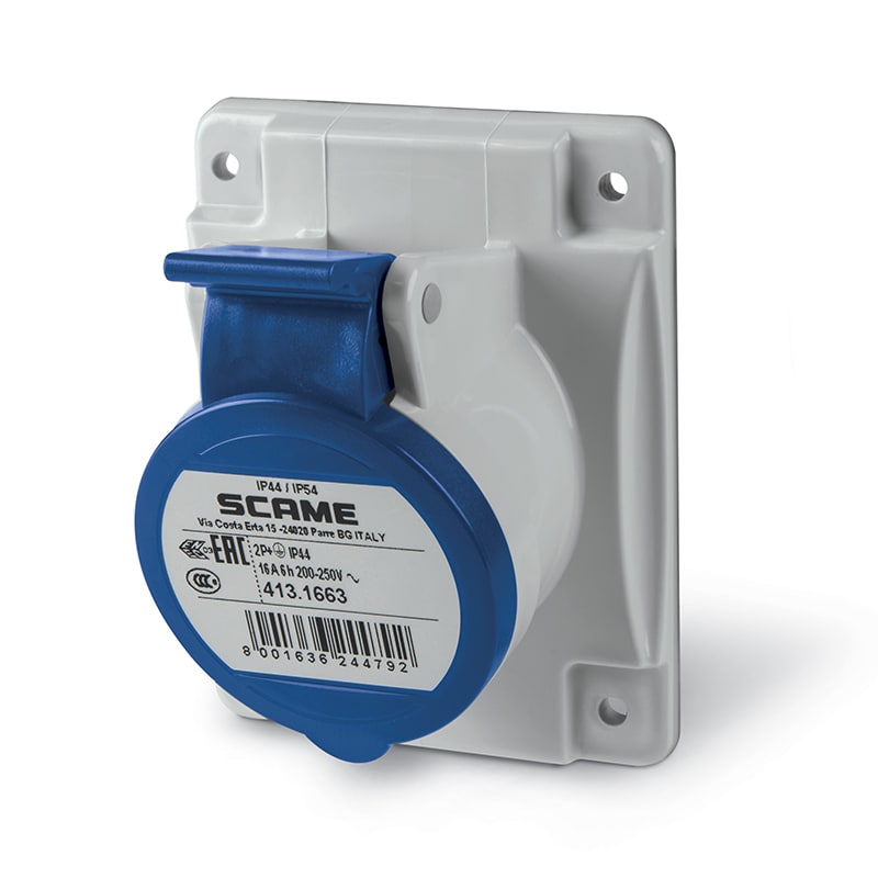 SCAME PARRE SPA - SCA413.1663 PRESA INCASSO 2P+T IP44 16A 6H 200-250V