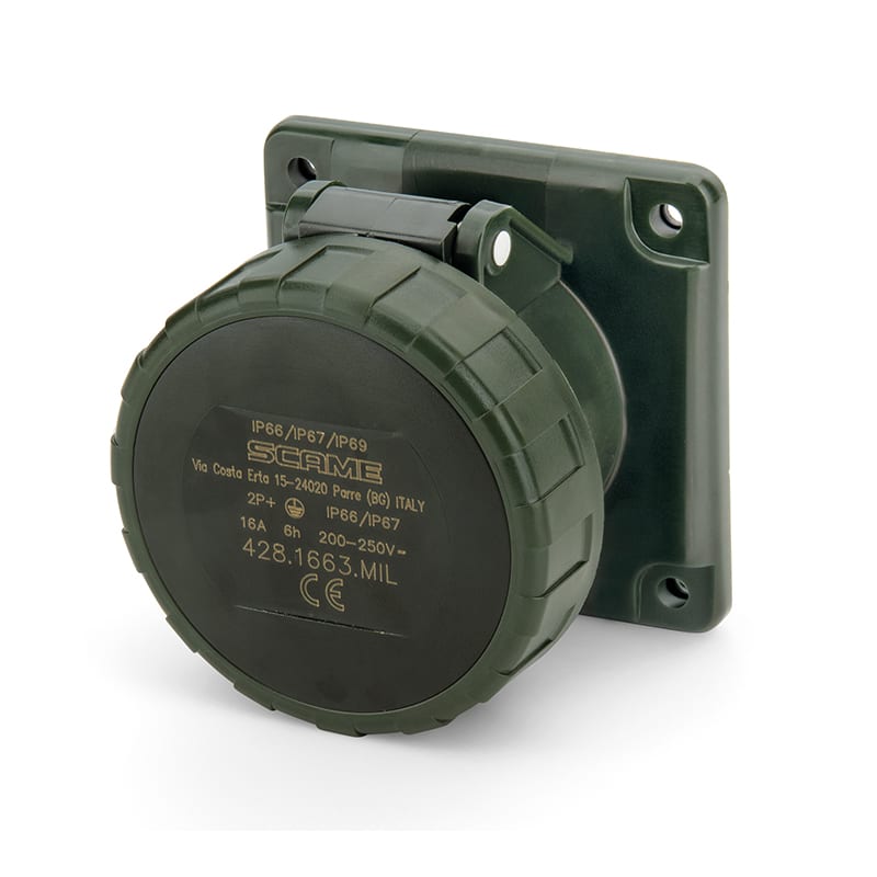 SCAME PARRE SPA - SCA428.1663.MIL PRESA INCASSO 16A 2P+T 6h 200-250V