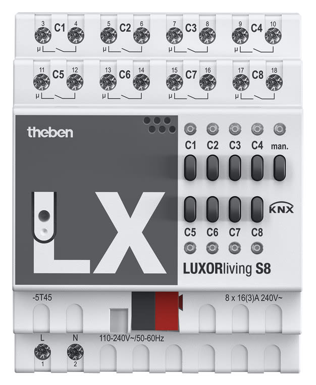 THEBEN SRL - THE4800425 LUXORLIVING S8 KNX ATTUATORE 8CAN 16A
