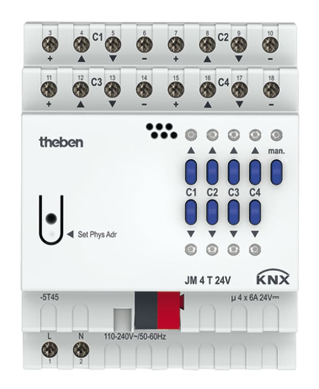 THEBEN SRL - THE4940260 JM 4T 24V KNX ATTUATORE MOTORI 4CAN 24V