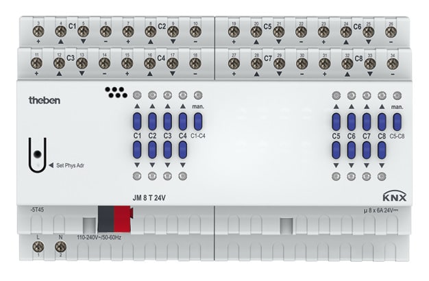 THEBEN SRL - THE4940265 JM 8T 24V KNX ATTUATORE MOTORI 4CAN 24V