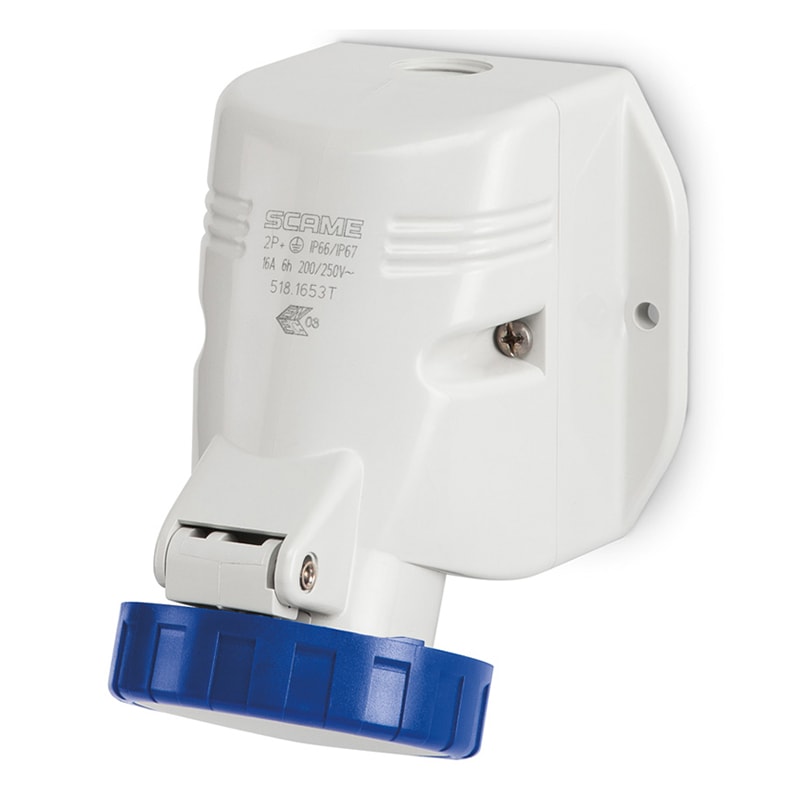 SCAME PARRE SPA - SCA518.32531T PRESA PARETE 32A 2P+T 10h >50V 100-300Hz