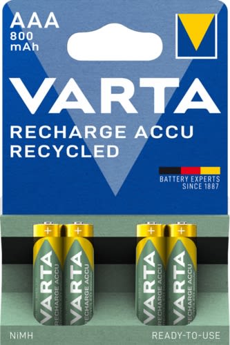 VARTA CONSUMER BATT - VAT56813101404 AAA (MINISTILO) RECHA ACCU RECYC X4 800