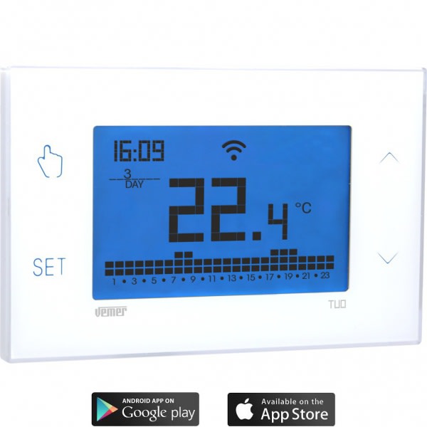 VEMER SPA - VEMVE788600 TUO WI-FI BATT. CRONOTERM. TOUCH BIANCO