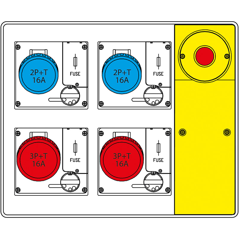SCAME PARRE SPA - SCA656.5924-008 MBOX2 MORSETT.+EMERGENZA PR. C/FUSIBILI