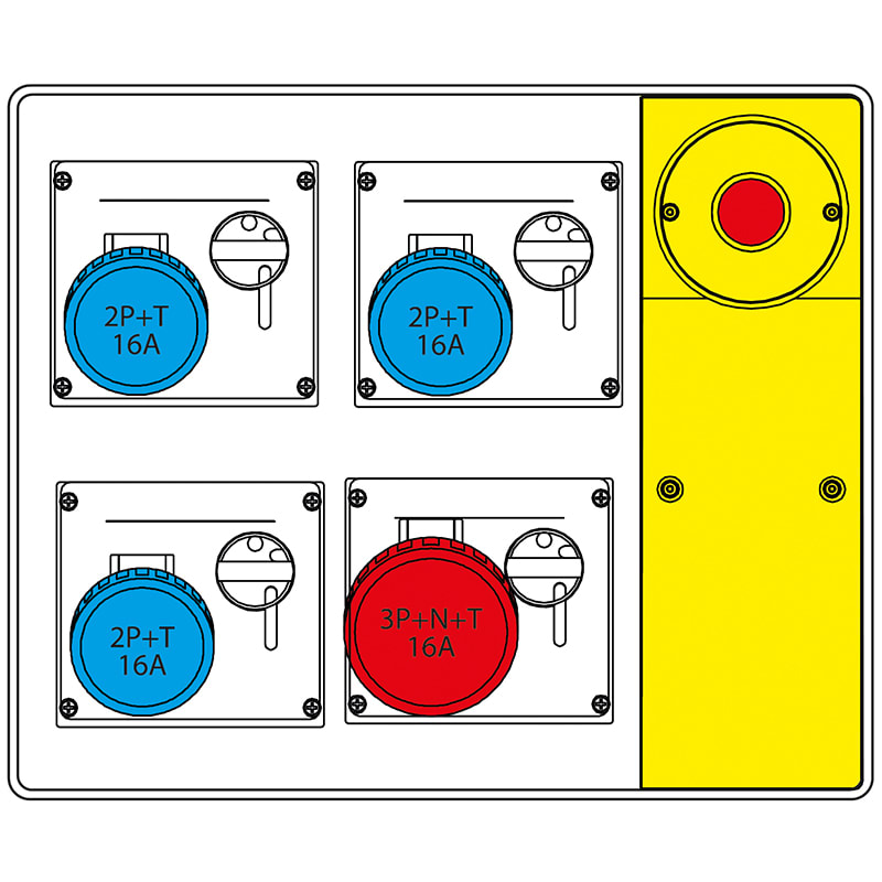 SCAME PARRE SPA - SCA656.5824-457 MBOX2 CON SPINA+EMERGENZA PR.C/FUSIBILI