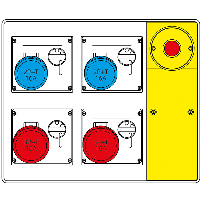 SCAME PARRE SPA - SCA656.7924-008 MBOX2 MORSETT.+EMERGENZA PR. S/FUSIBILI