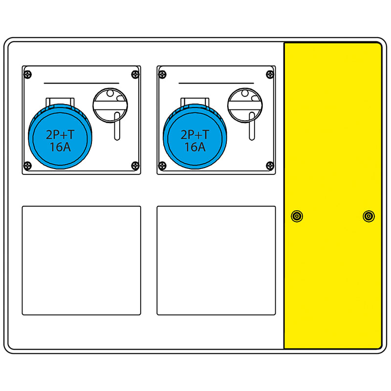 SCAME PARRE SPA - SCA656.9022-684 MBOX2 PER CAMPEGGIO CON 2 PRESE OMNIA